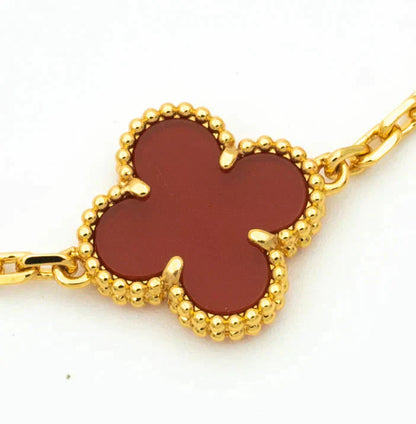 [Am jewelry] CLOVER 5 MOTIF RED CORNELIAN BRACELET COLLECTION