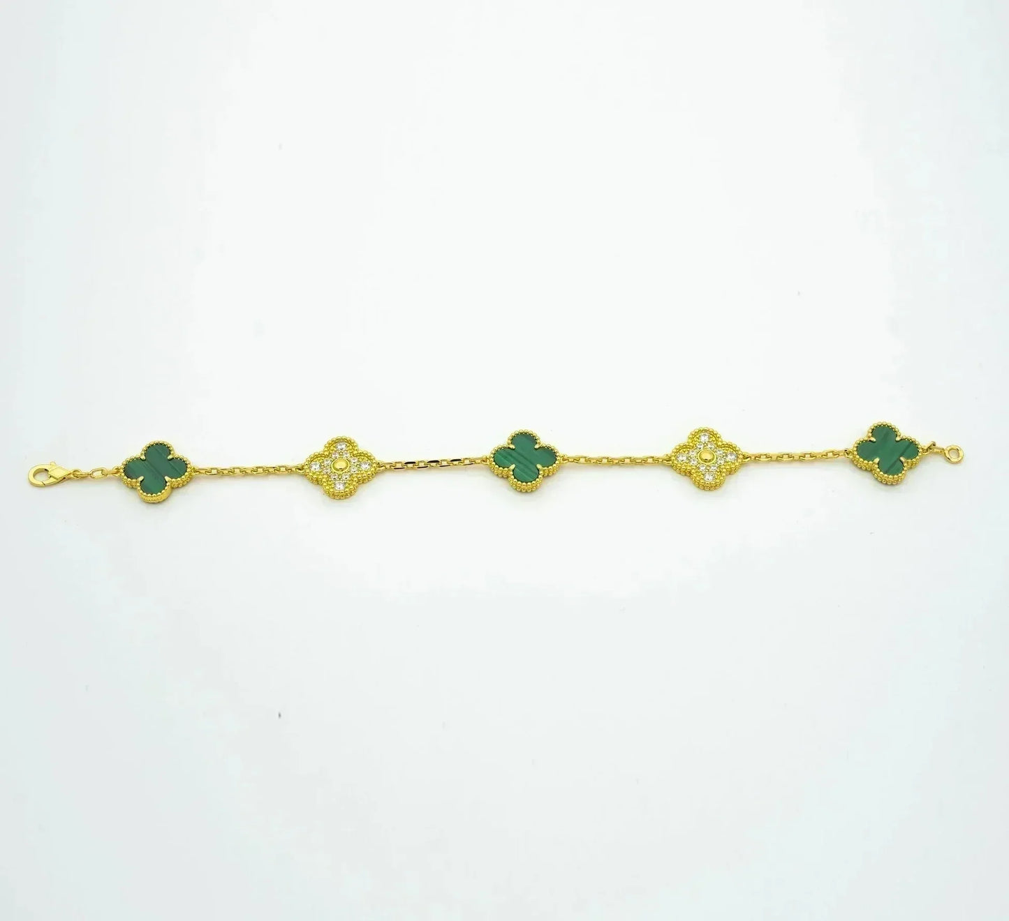 [Am jewelry] CLOVER 5 MOTIF MALACHITE BRACELET COLLECTION