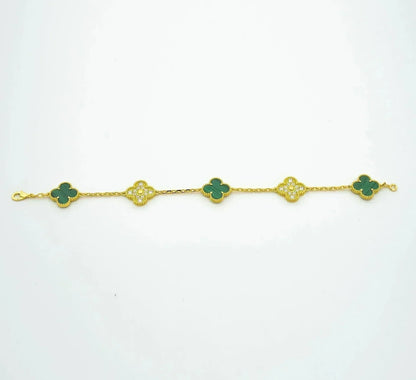 [Am jewelry] CLOVER 5 MOTIF MALACHITE BRACELET COLLECTION
