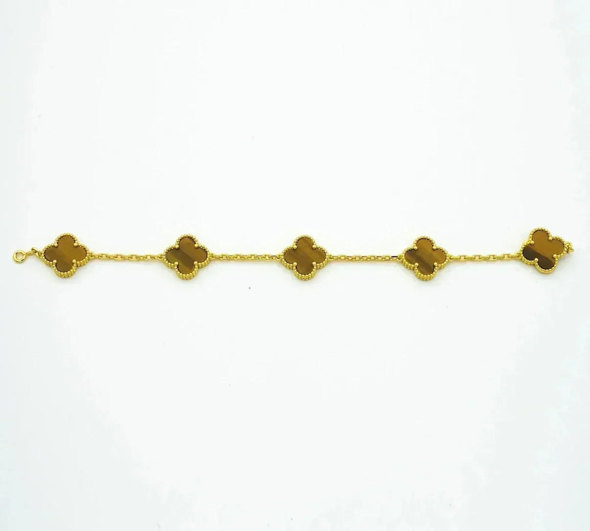 [Am jewelry] CLOVER 5 MOTIFS TIGER EYE BRACELET COLLECTION