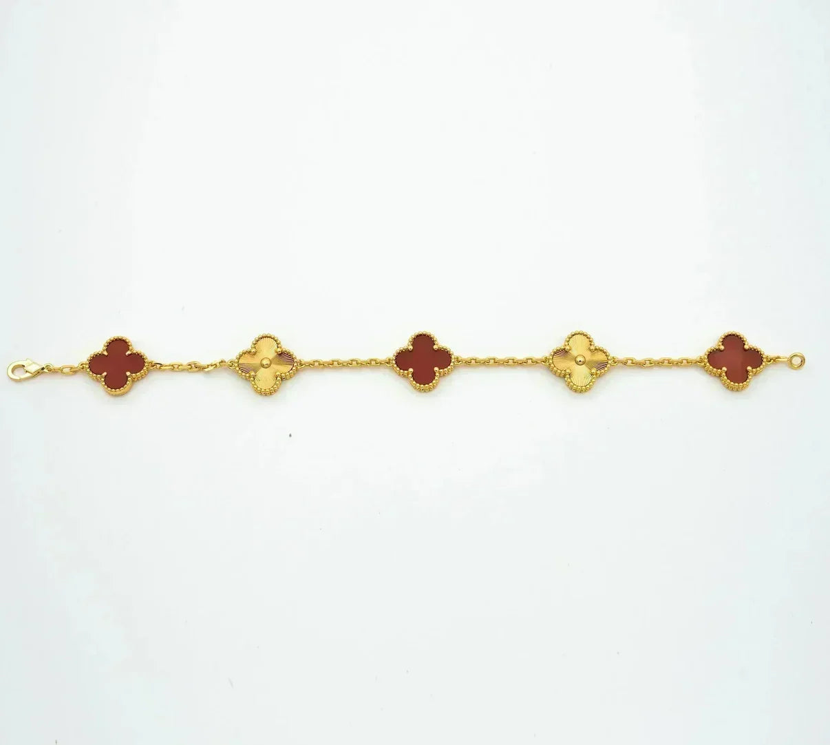 [Am jewelry] CLOVER 5 MOTIF RED CORNELIAN BRACELET COLLECTION
