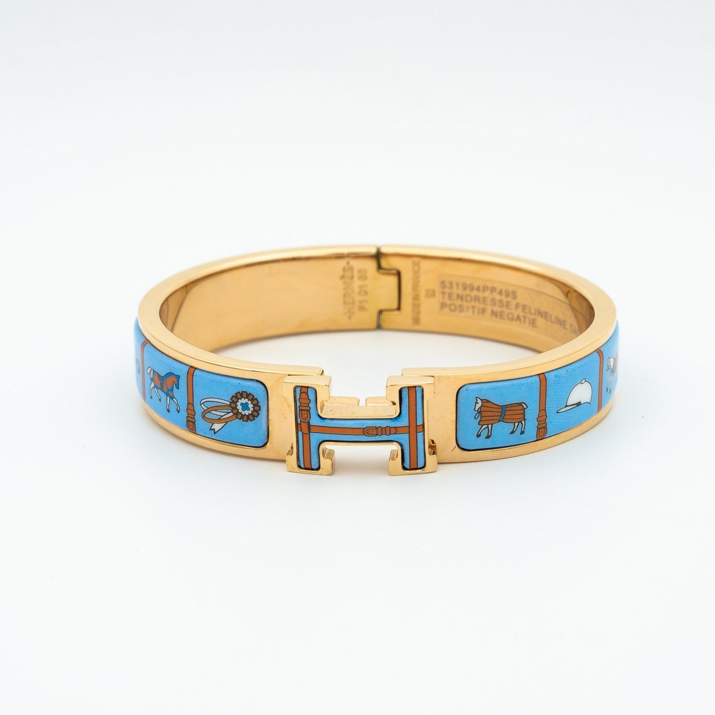 [Am jewelry]H PINK GOLD BRACELET BLUE CERAMIC