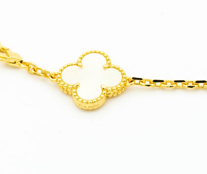 [Am jewelry]CLOVER BRACELET 5 MOTIFS ONYX MOP