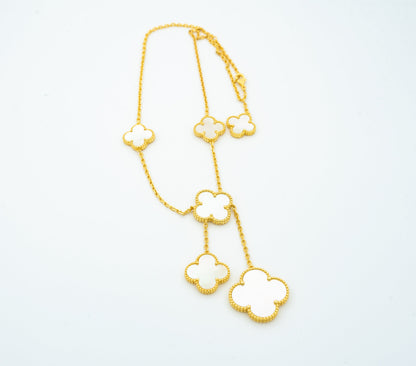 [Am jewelry]CLOVER MOTHER OF PEARL NECKLACE 6 MOTIF