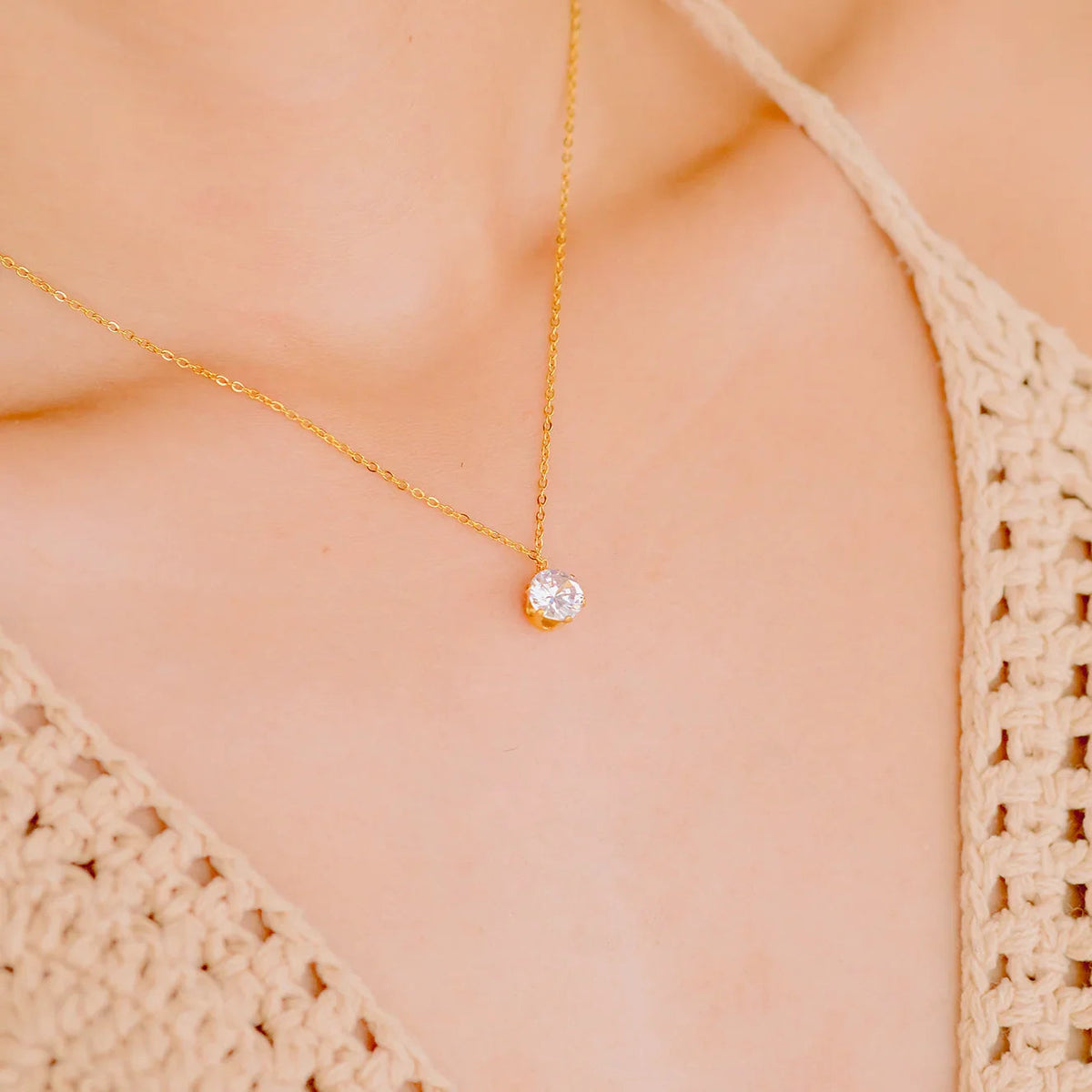[AM Jewels]Kyla Solitaire Gold Necklace