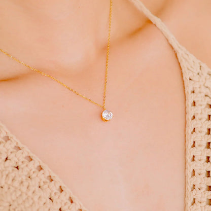 [AM Jewels]Kyla Solitaire Gold Necklace