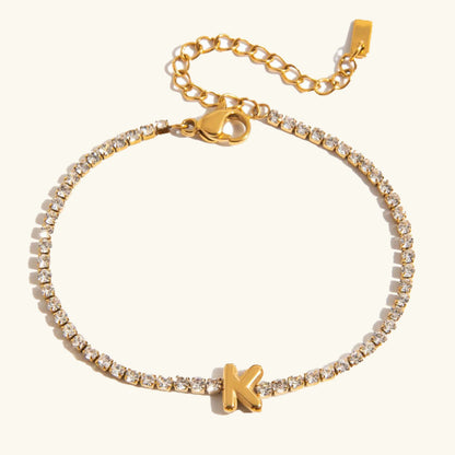 [AM Jewels]Avaria Bubble Letter Tennis Bracelet