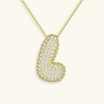 [AM Jewels]Bubble Initial Diamond Necklace