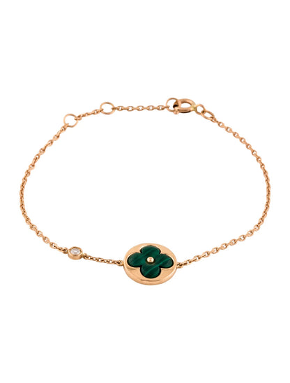 [Am jewelry]SUN MALACHITE 1 DIAMOND PINK GOLD BRACELET