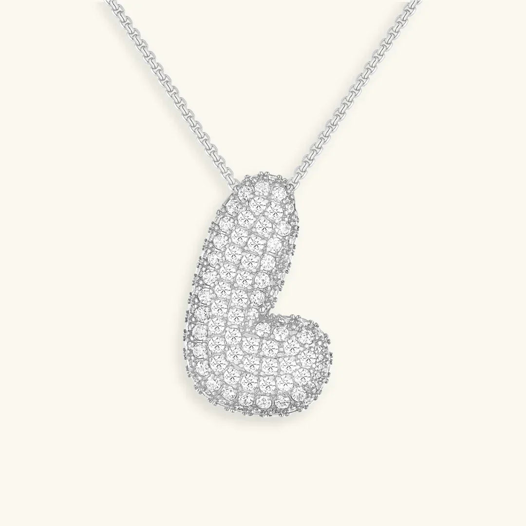 [AM Jewels]Bubble Initial Diamond Necklace
