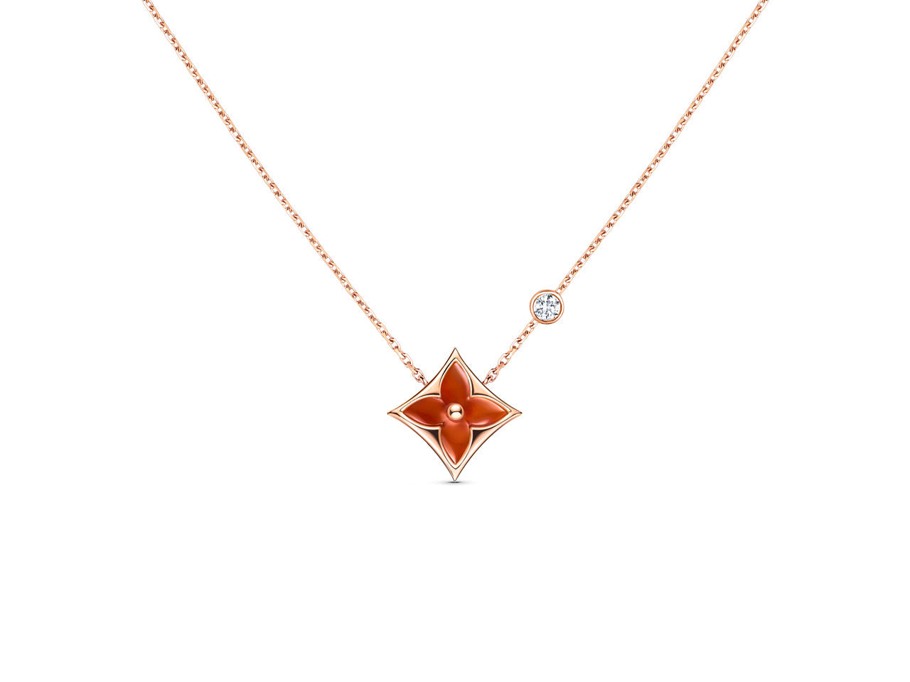 [Am jewelry]STAR NECKLACE PINK GOLD 1 DIAMOND