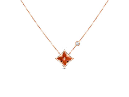 [Am jewelry]STAR NECKLACE PINK GOLD 1 DIAMOND