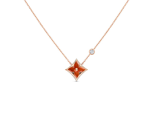 [Am jewelry]STAR NECKLACE PINK GOLD 1 DIAMOND