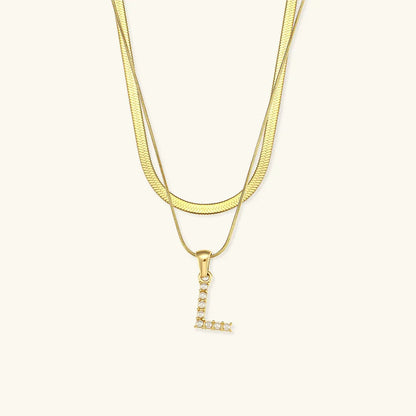 [AM Jewels]Fiona Layered Gold Initial Letter Necklace