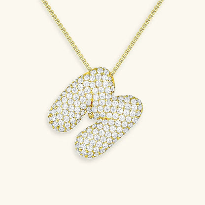 [AM Jewels]Bubble Initial Diamond Necklace