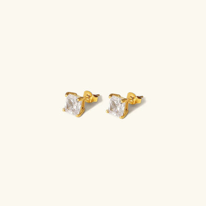 [AM Jewels]March Solitaire Gold Earrings
