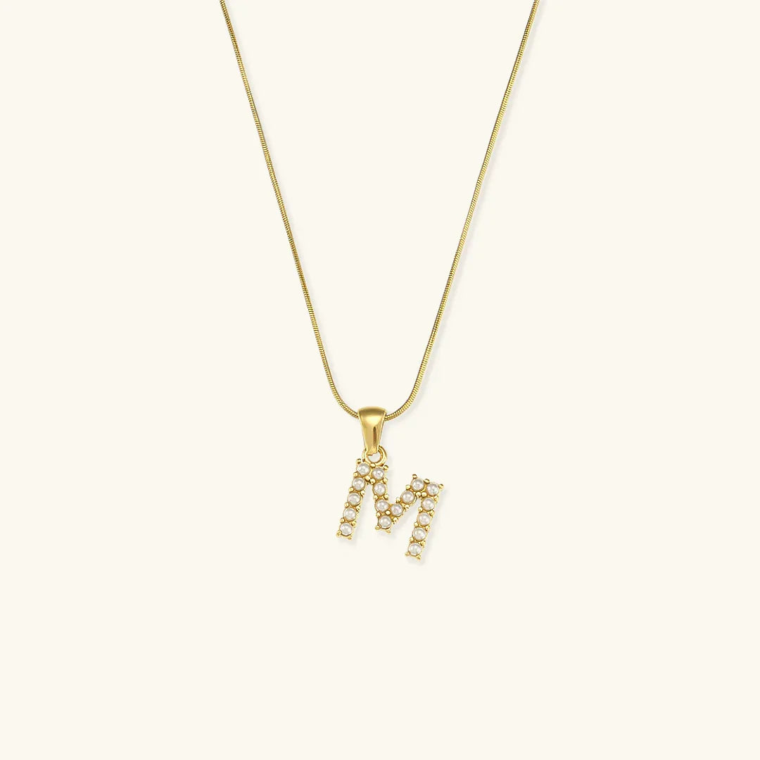 [AM Jewels]Augustine Initial Letter Pearl Necklace