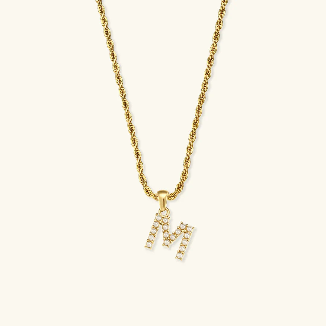 [AM Jewels]Elodie Initial Letter Pearl Necklace