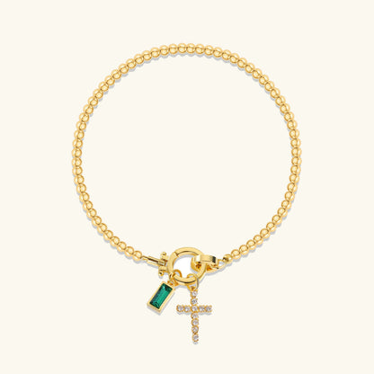[AM Jewels]Amalia Birthstone Cross Bracelet
