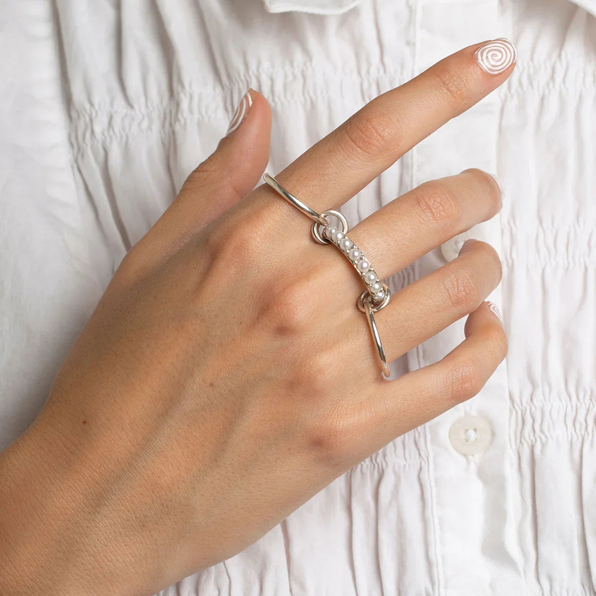 [AM Jewels]Mikayla Stacked Freshwater Pearl Ring