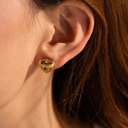 [AM Jewels]Ruth Heart Gold Earrings