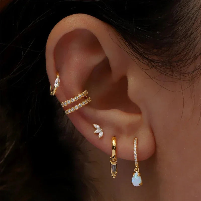 [AM Jewels]Trio Flat Back Diamond Stud
