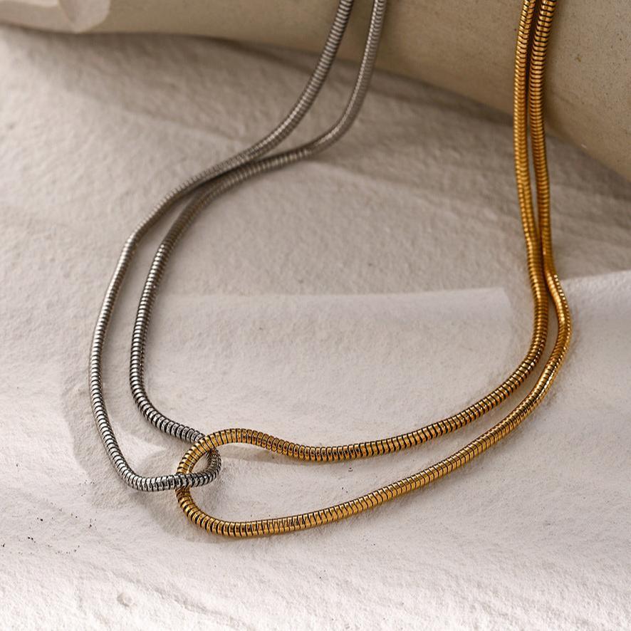 [AM Jewels]Talia Two Tone Necklace
