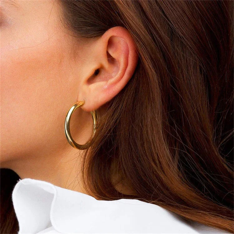 [AM Jewels]Broad Round Hoops