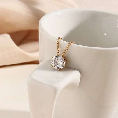 [AM Jewels]Kyla Solitaire Gold Necklace