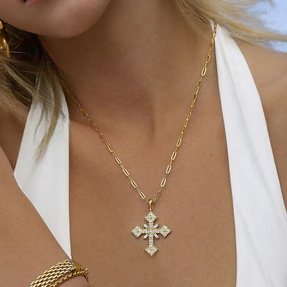 [AM Jewels]Divina Crystal Cross Necklace