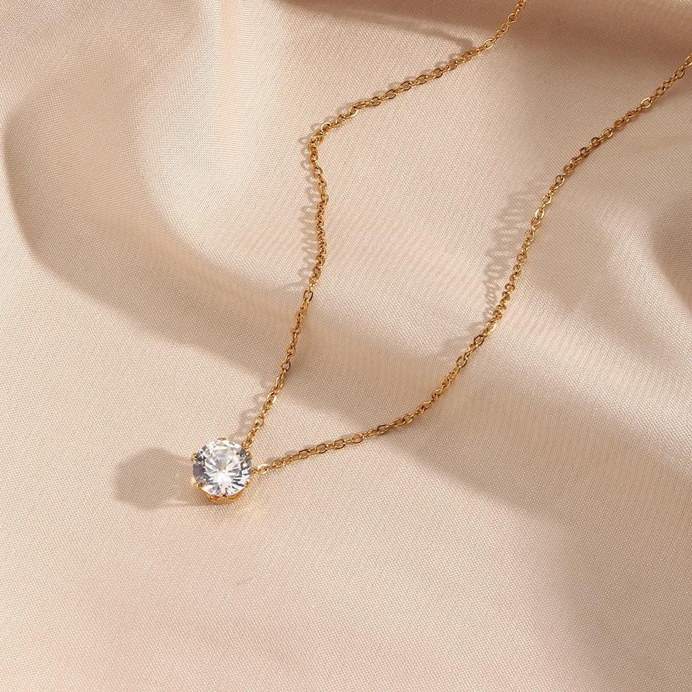 [AM Jewels]Kyla Solitaire Gold Necklace