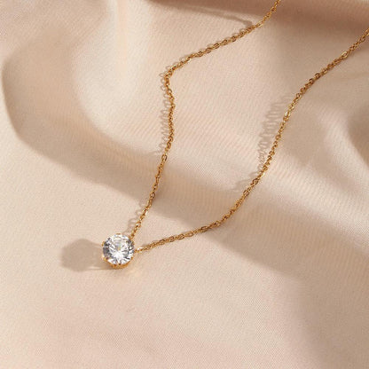 [AM Jewels]Kyla Solitaire Gold Necklace