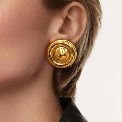[AM Jewels]Summers Gold Button Earrings