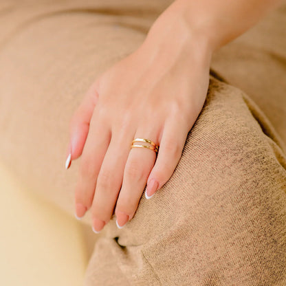 [AM Jewels]Olivia Layered Gold Ring