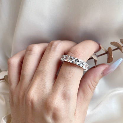 [Am jewelry]Elegant Princess Cut Tennis Ring