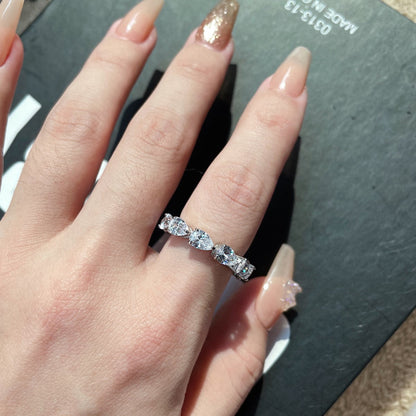 [Am jewelry]Exquisite Pear Cut Tennis Ring