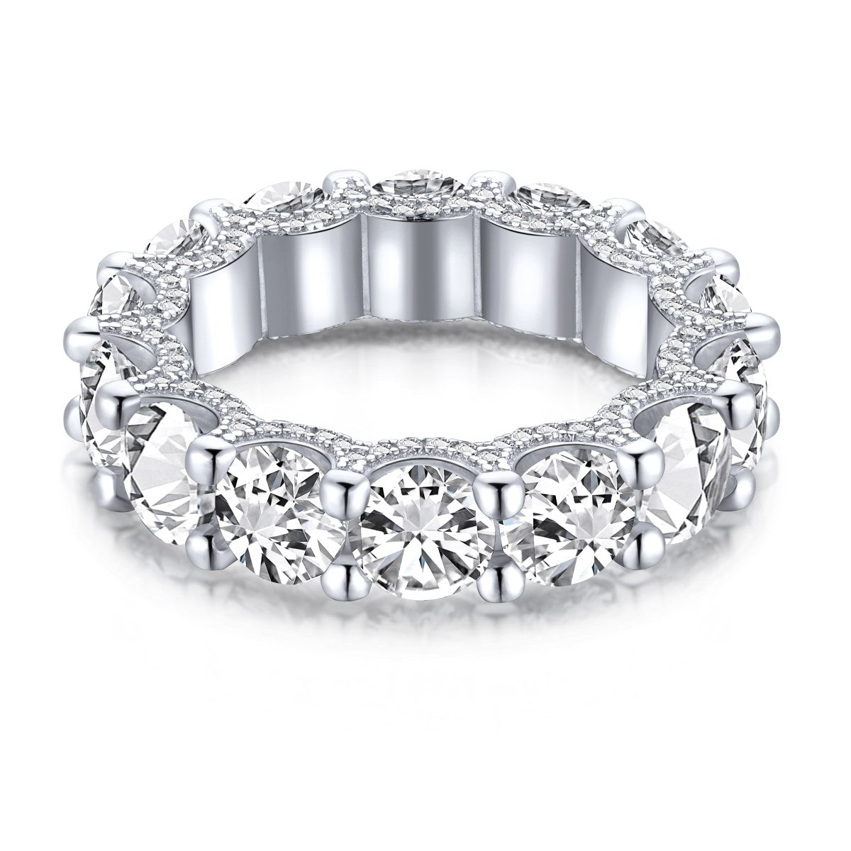 [Am jewelry]Gorgeous Round Cut Tennis Ring