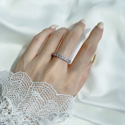 [Am jewelry]Sparkling Round Cut Tennis Ring