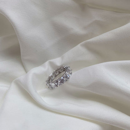 [Am jewelry]Elegant Princess Cut Tennis Ring