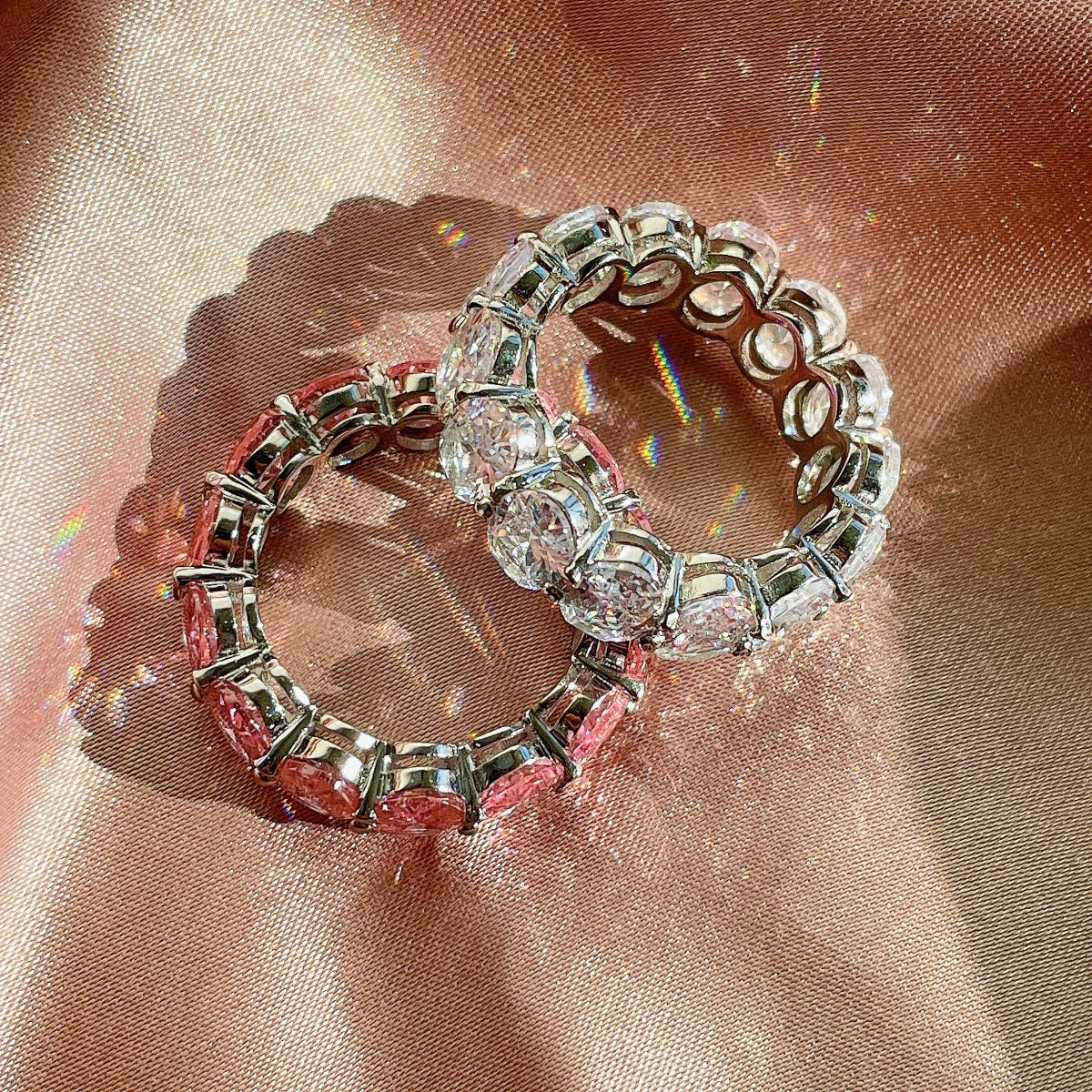 [Am jewelry]Dainty Elongated Cushion Cut Tennis Ring