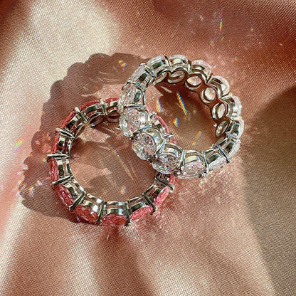 [Am jewelry]Dainty Elongated Cushion Cut Tennis Ring
