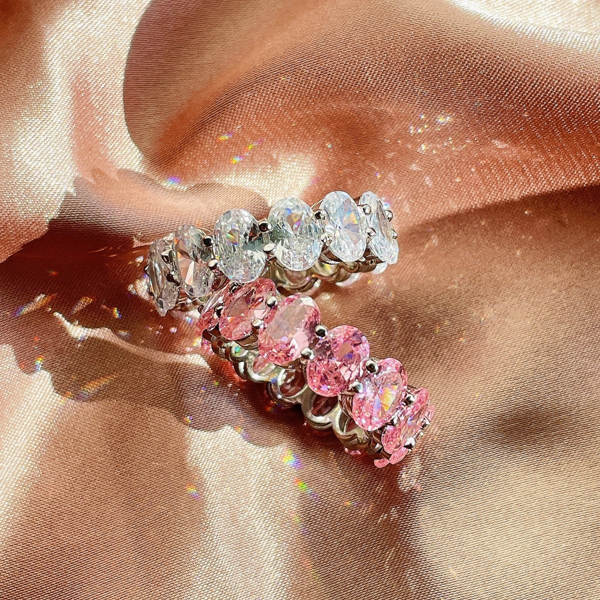 [Am jewelry]Dainty Elongated Cushion Cut Tennis Ring