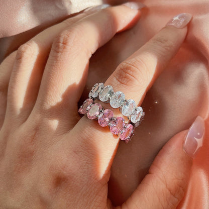 [Am jewelry]Dainty Elongated Cushion Cut Tennis Ring