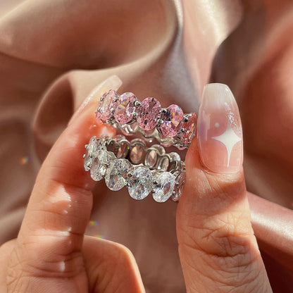 [Am jewelry]Dainty Elongated Cushion Cut Tennis Ring