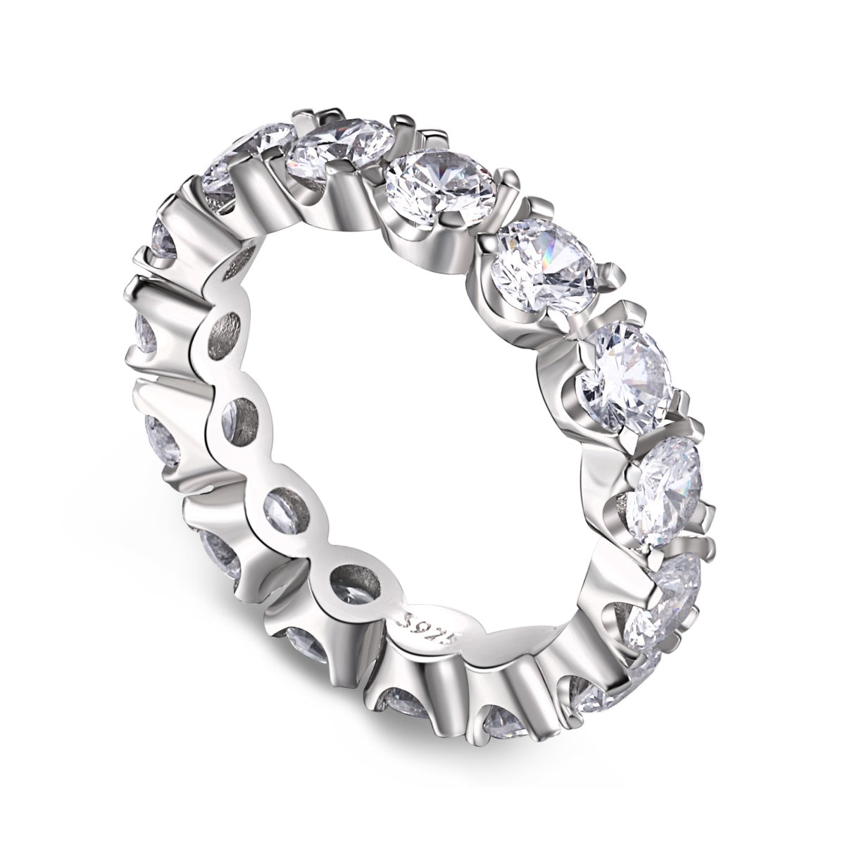 [Am jewelry]Eternity Round Cut Tennis Ring