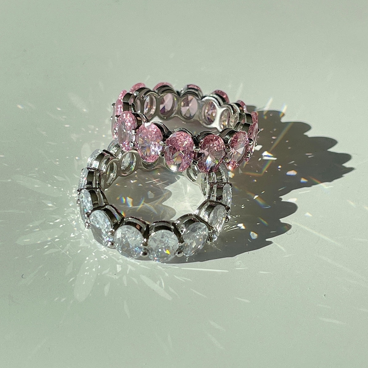 [Am jewelry]Dainty Elongated Cushion Cut Tennis Ring