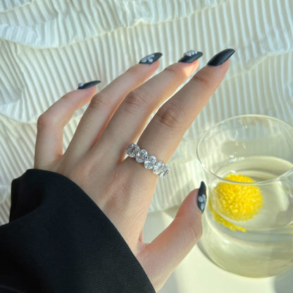 [Am jewelry]Dainty Elongated Cushion Cut Tennis Ring