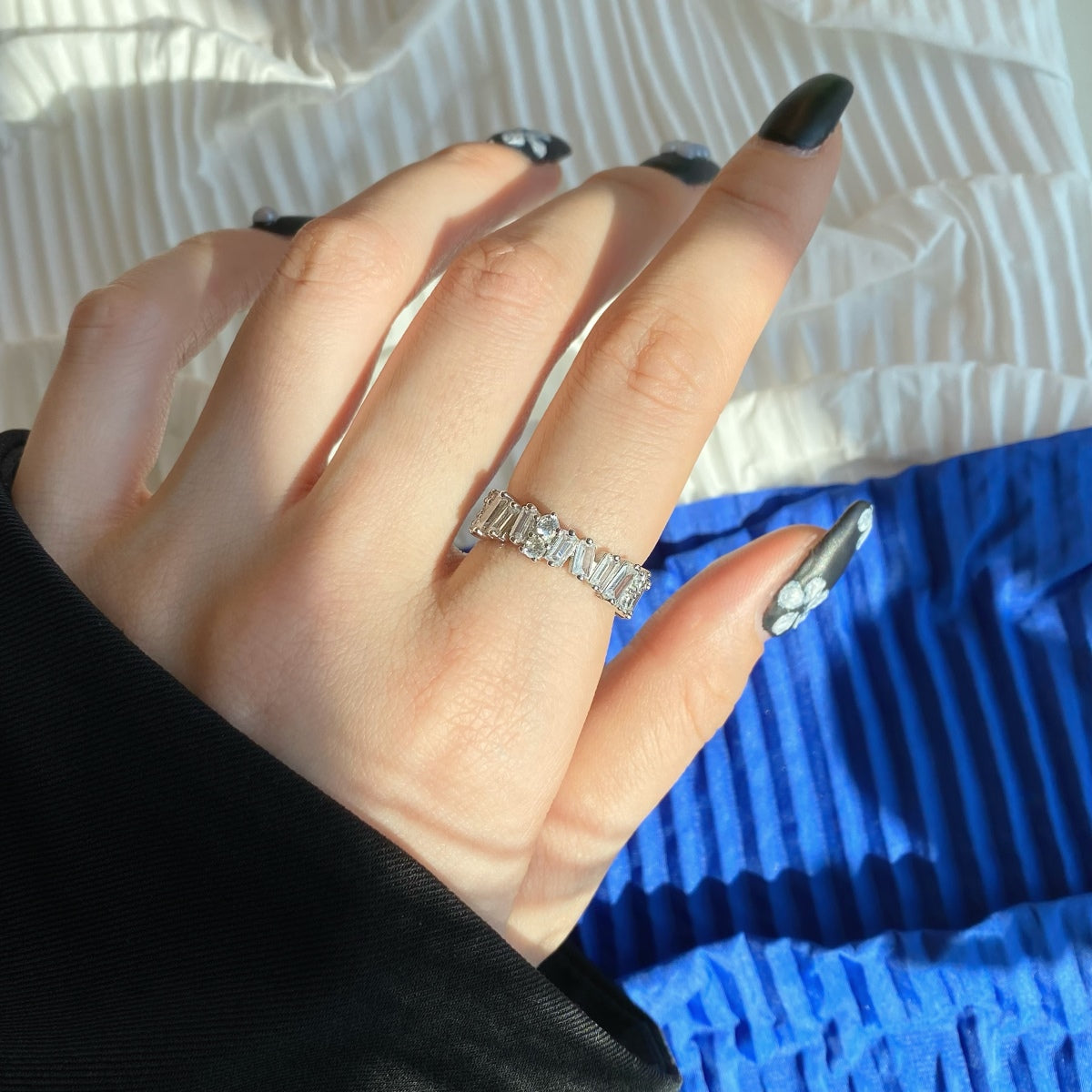 [Am jewelry]Delicate Multi Shape Tennis Ring