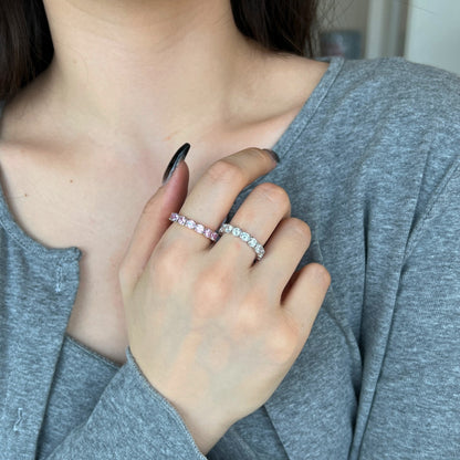 [Am jewelry]Eternity Round Cut Tennis Ring