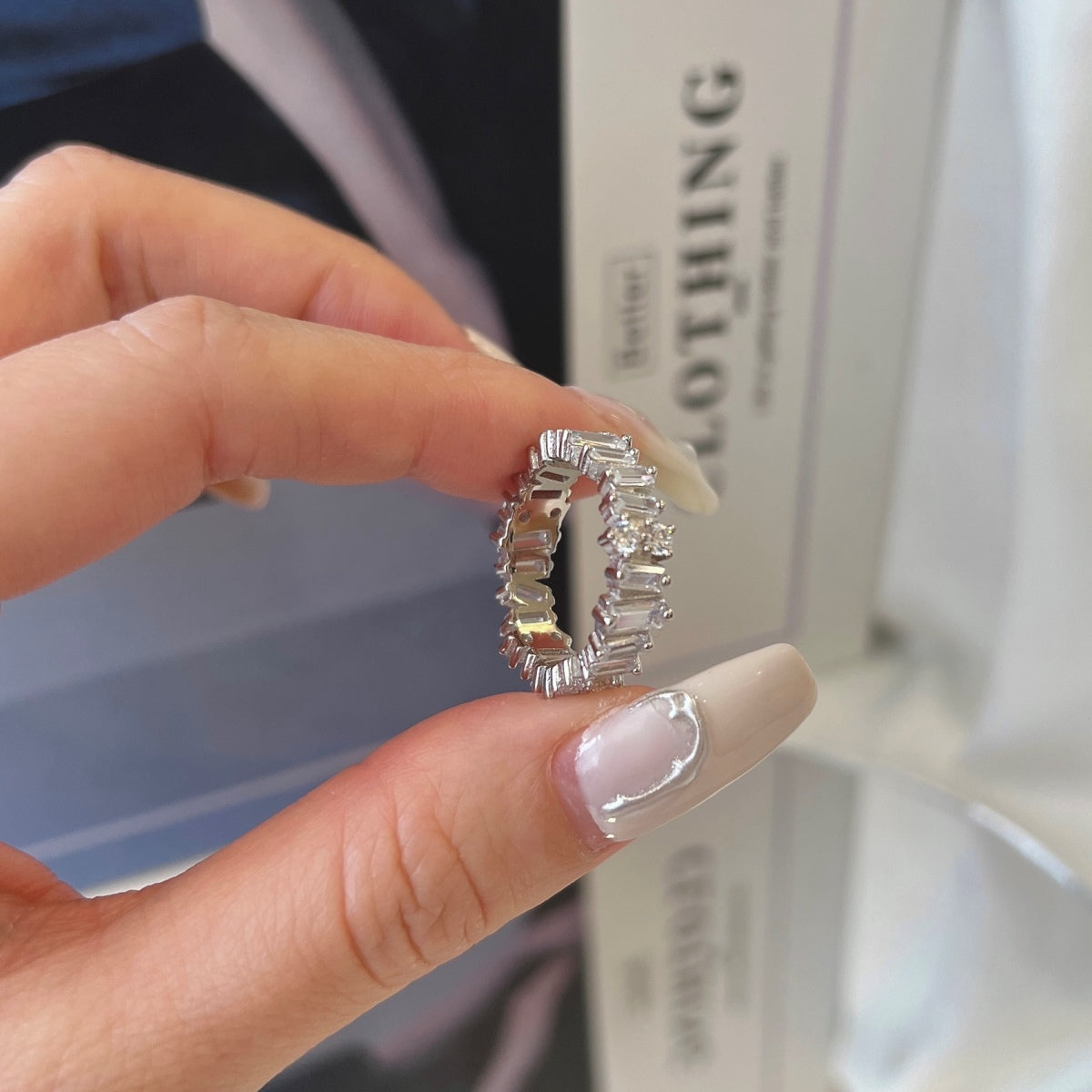 [Am jewelry]Delicate Multi Shape Tennis Ring